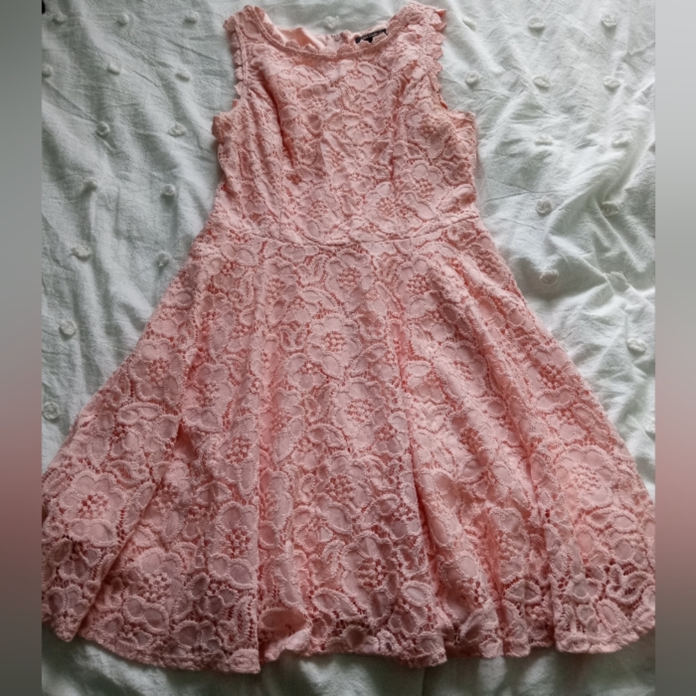 Jodie Kristopher Size 9 Blush Pink Lace Dress.